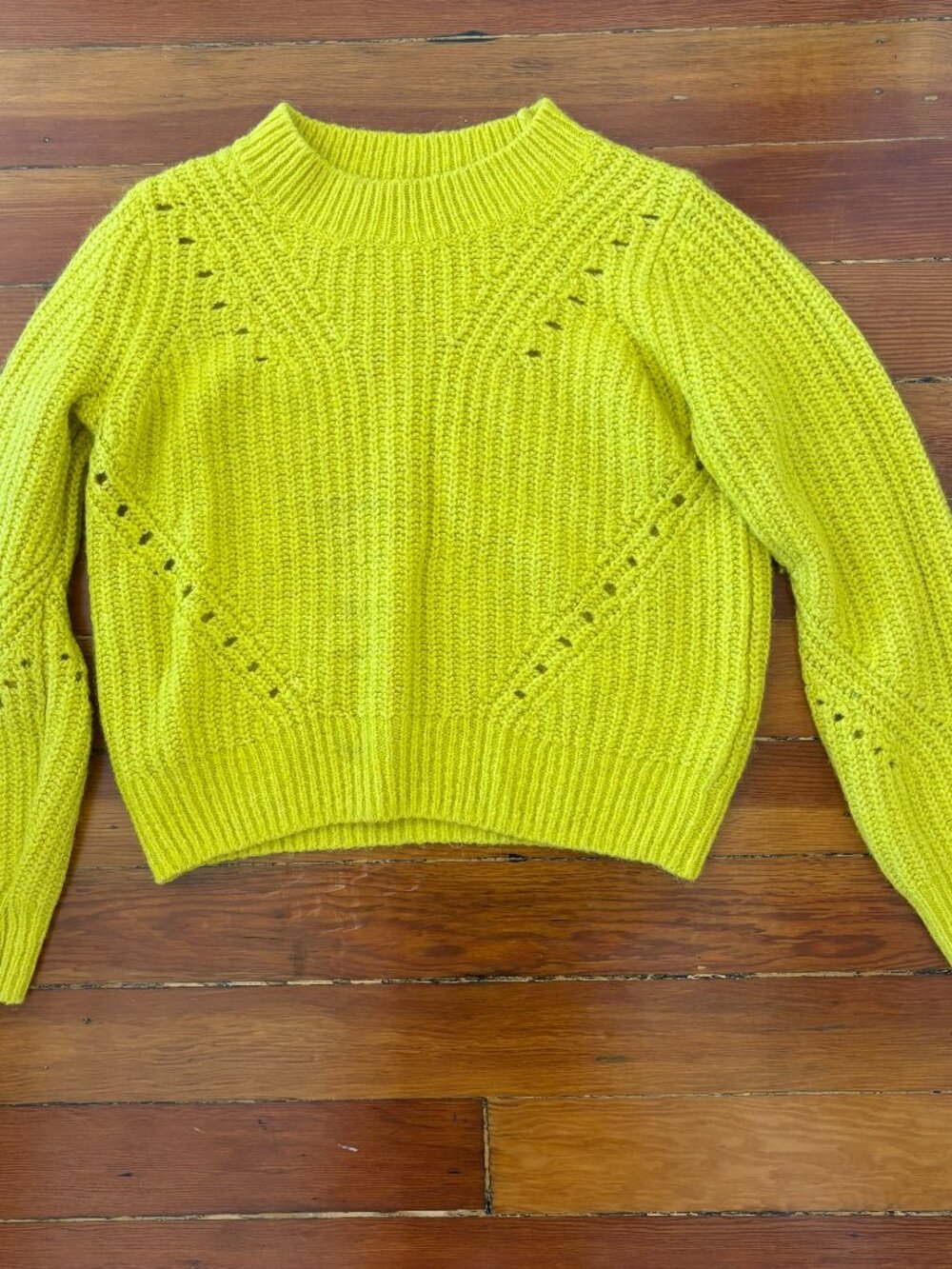 Wool Alpaca Blend Neon Yellow Knit Sweater Gap MEDIUM